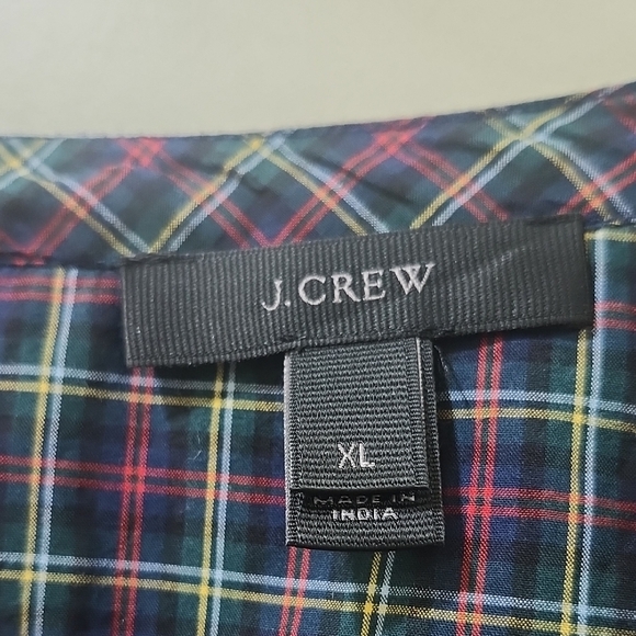 J. Crew Checkered Blouse with Lace Detail - Picture 2 of 14